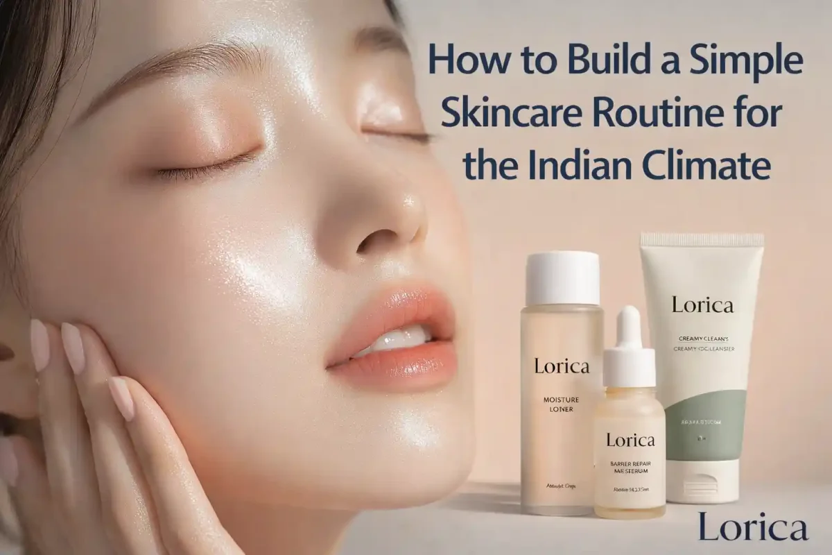 Simple skincare routine for Indian climate with cleanser, moisturizer and sunscreen